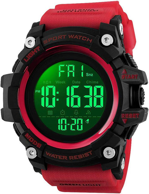Men Sport Watch Countdown Stopwatch Watch Mens Wrist Watch Waterproof LED Electronic Digital Male Watch 12/24 Hour Multifunctional Watch