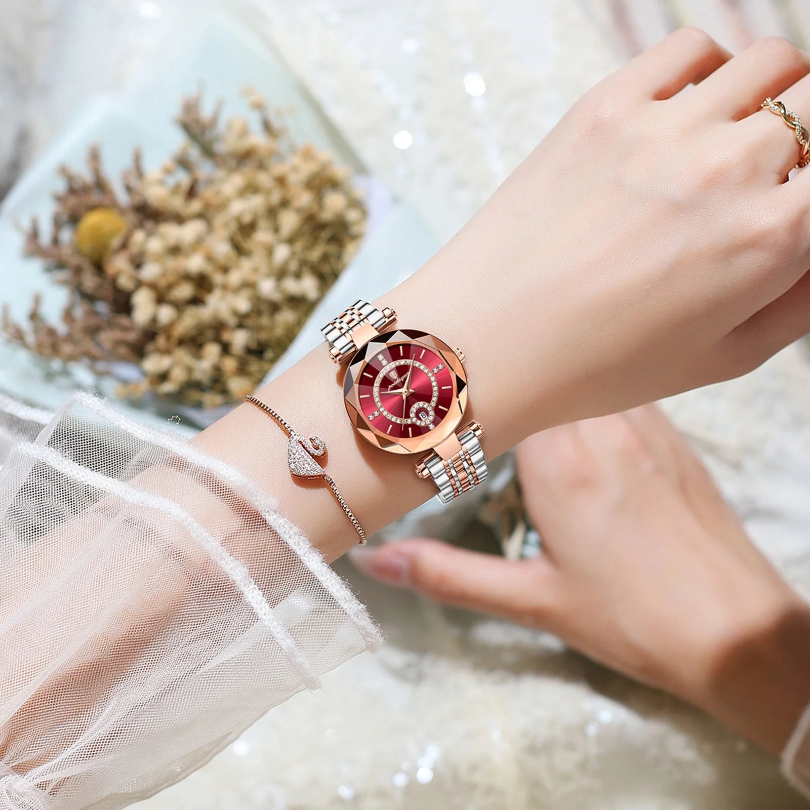 High Quality Exquisite Wristwatch for Woman Waterproof Stainless Steel Date Quartz Ladies Watch Elegant Women'S Watches