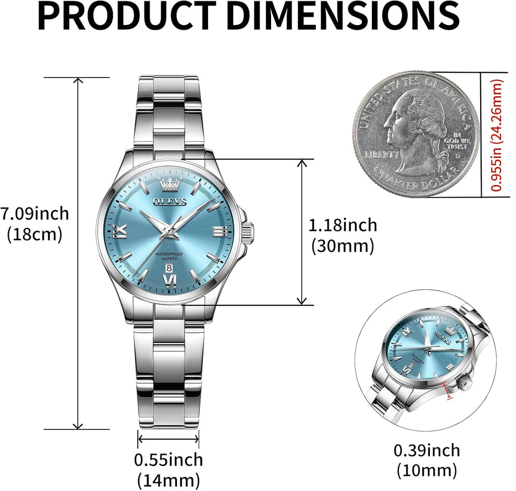 Watch Women Silver Stainless Steel Dress Analog Luminous Watch
