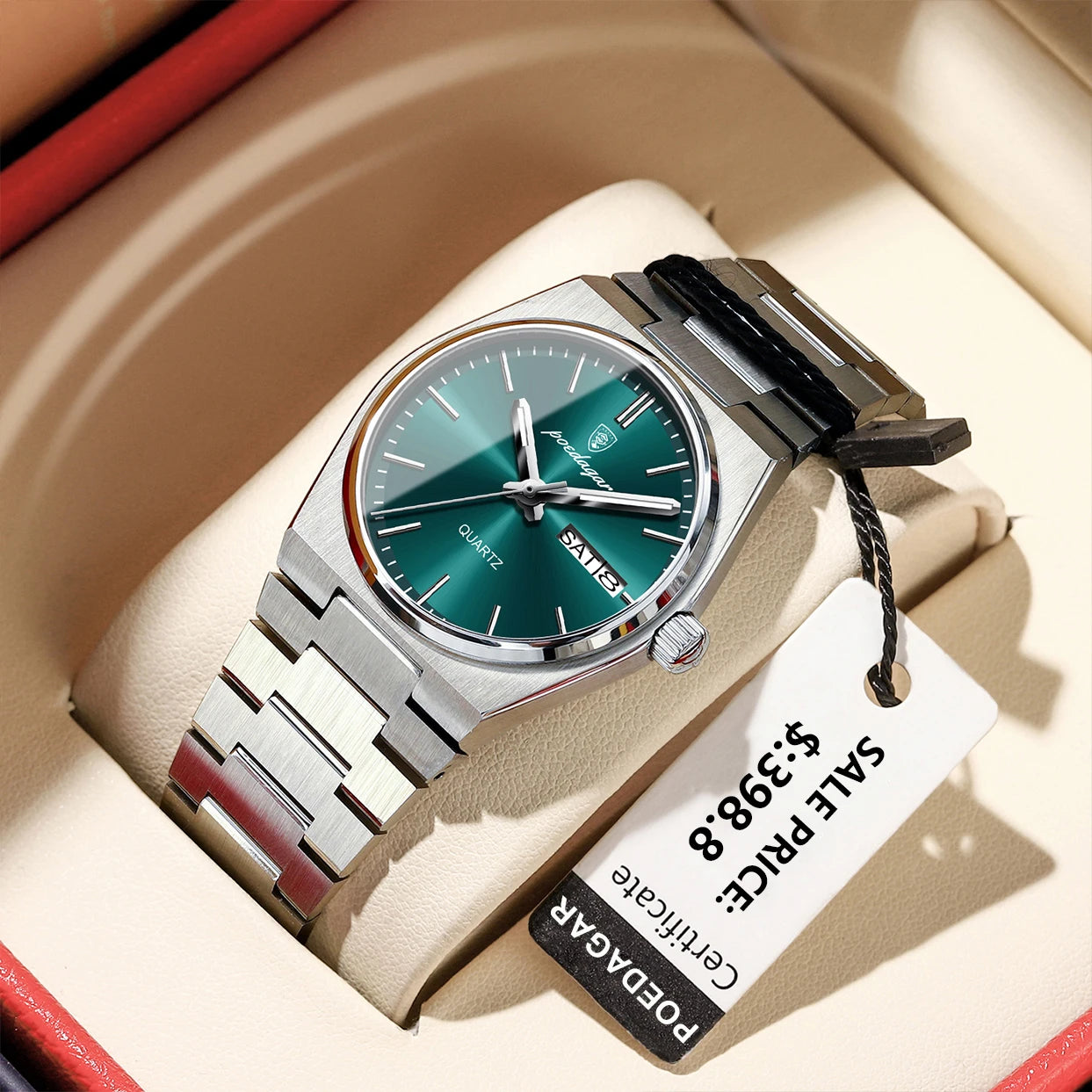 Top Luxury Woman Quartz Watch Waterproof Luminous Date Week Ladies Watch Stainless Steel Casual Elegant Women’S Watches