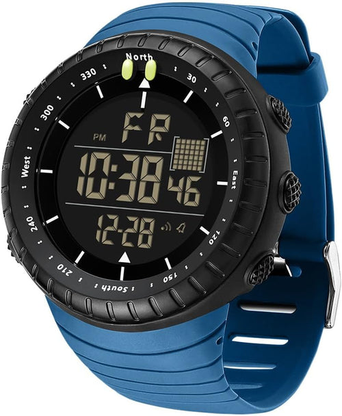 Men Sport Watch Countdown Stopwatch Watch Mens Wrist Watch Waterproof LED Electronic Digital Male Watch 12/24 Hour Multifunctional Watch