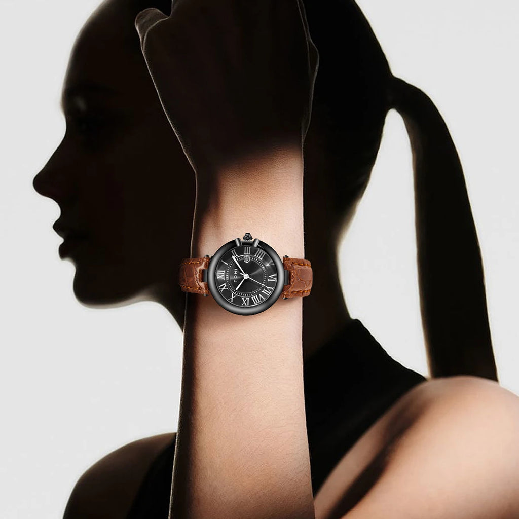 Simple Fashion Women'S Watch Elegant Women'S Style Luxury round Small Dial Calendar Belt Watch Holiday Gift Relogio Feminin