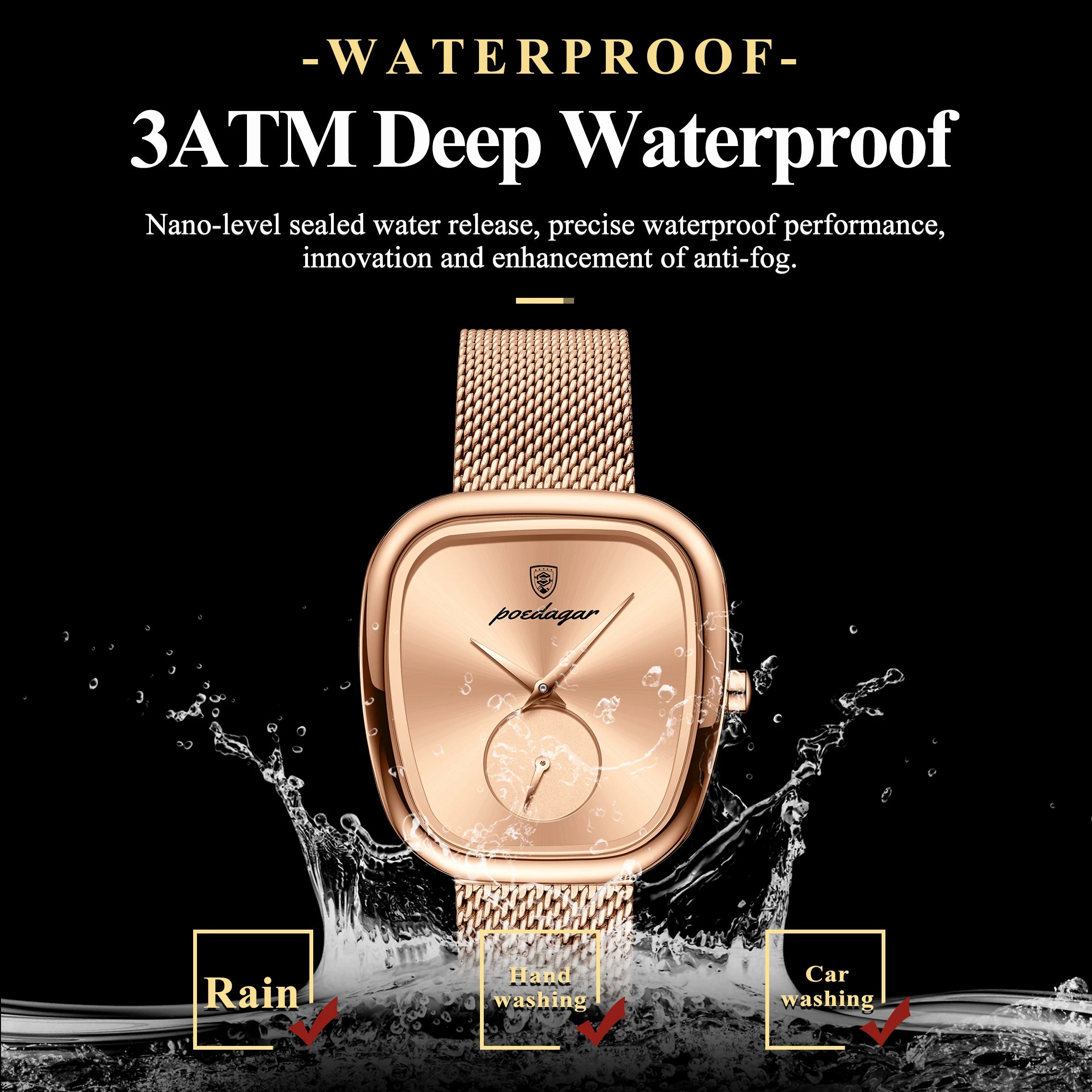 Luxury Fashion Elegant Ladies Watch Waterproof Watch for Woman Mesh Stainless Steel Quartz Women'S Watches Female Reloj