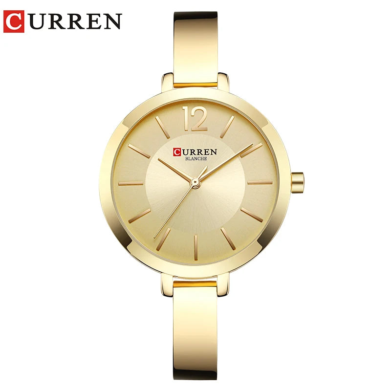 Fashion Gold Women Watches Stainless Steel Ultra Thin Quartz Watch Woman Romantic Clock Women'S Watches with Box