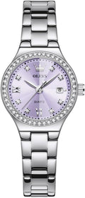 Women'S Casual Stainless Steel Watch, Small Wrist Simple Watch for Women, Elegant Diamond Roman Numerals Ladies Dress Watch