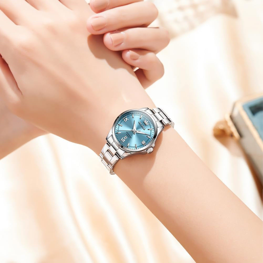 Watch Women Silver Stainless Steel Dress Analog Luminous Watch