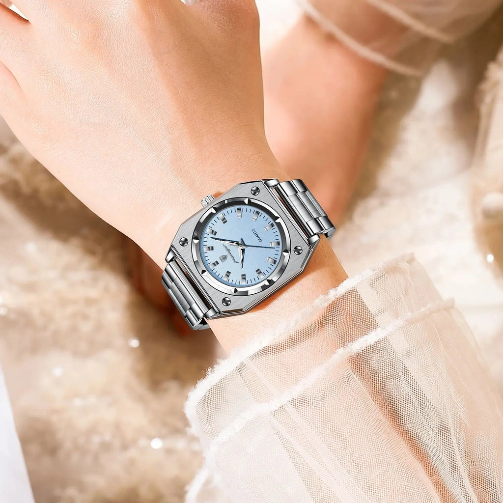 Square Luxury Ladies Watch Waterproof Stainless Steel Luminous Fashion Woman Watch Elegant Quartz Women'S Watches Reloj