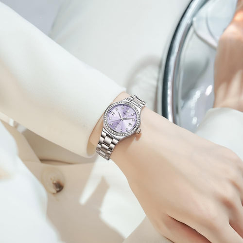 Women'S Casual Stainless Steel Watch, Small Wrist Simple Watch for Women, Elegant Diamond Roman Numerals Ladies Dress Watch