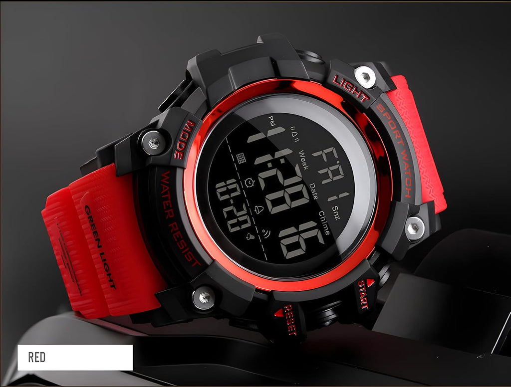 Men Sport Watch Countdown Stopwatch Watch Mens Wrist Watch Waterproof LED Electronic Digital Male Watch 12/24 Hour Multifunctional Watch