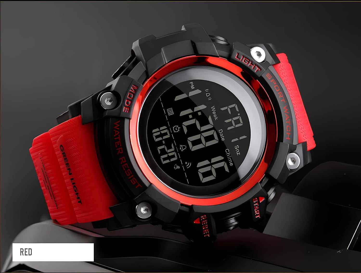 Men Sport Watch Countdown Stopwatch Watch Mens Wrist Watch Waterproof LED Electronic Digital Male Watch 12/24 Hour Multifunctional Watch
