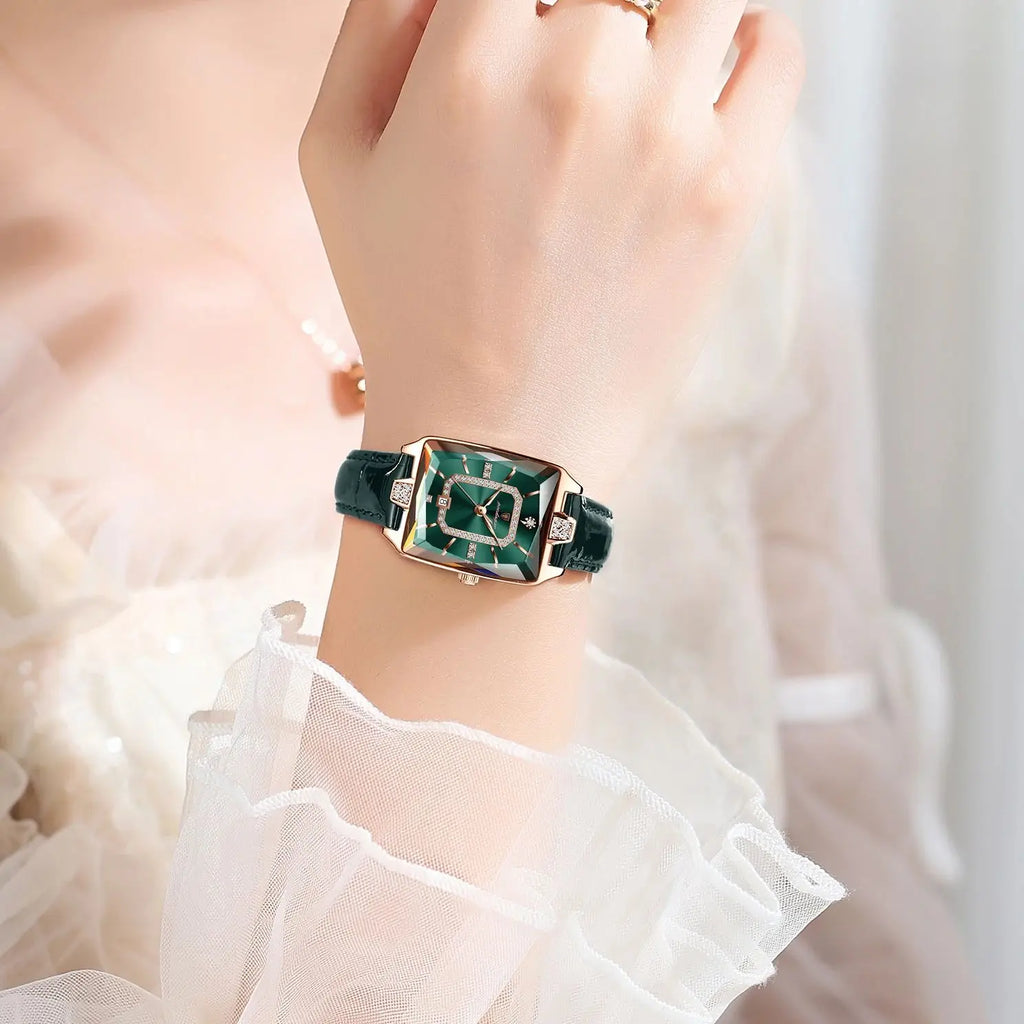 Rectangle Luxury Women'S Watches Waterproof Date Leather Woman Watch Elegant Fashion Quartz Women Wristwatch Reloj Gift