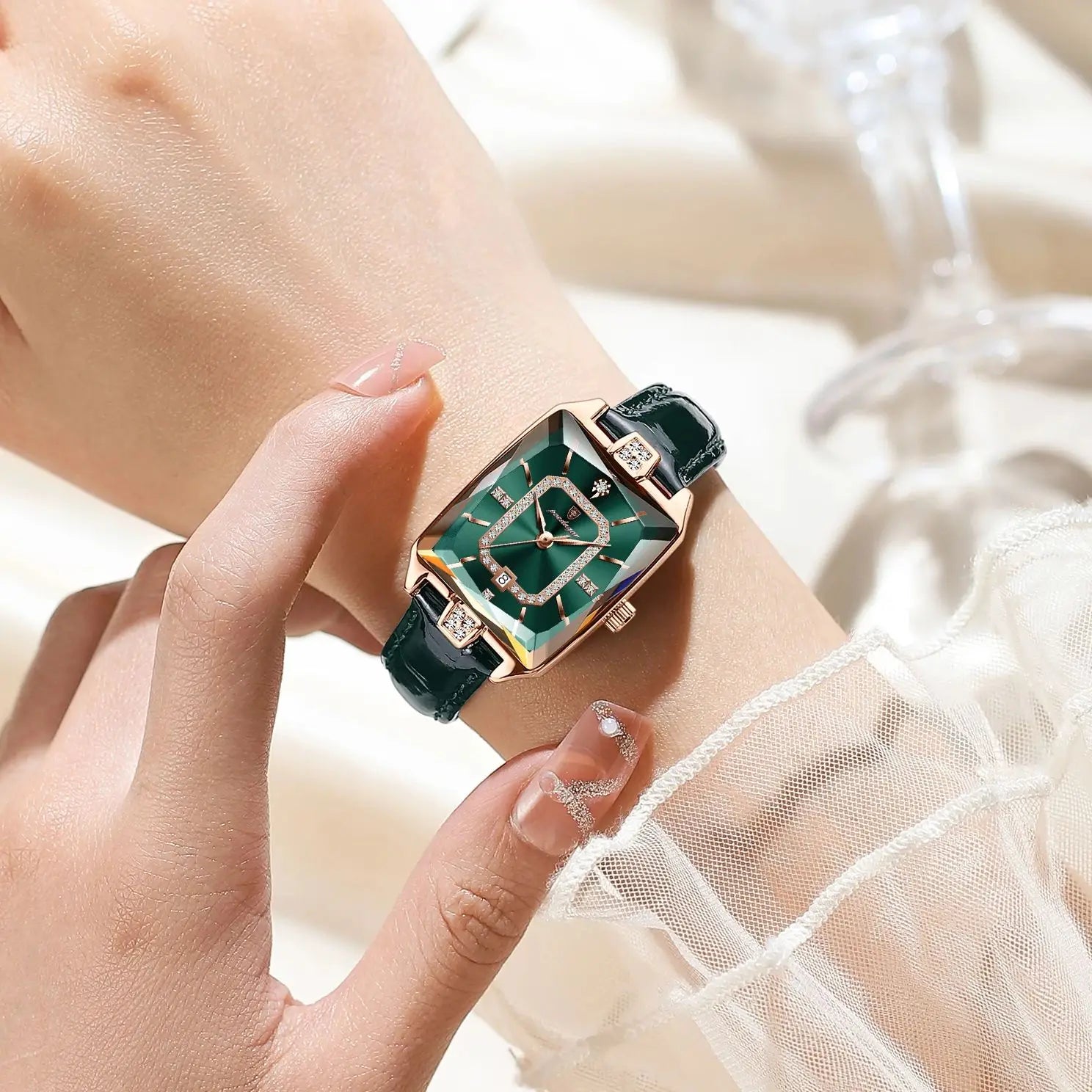Rectangle Luxury Women'S Watches Waterproof Date Leather Woman Watch Elegant Fashion Quartz Women Wristwatch Reloj Gift