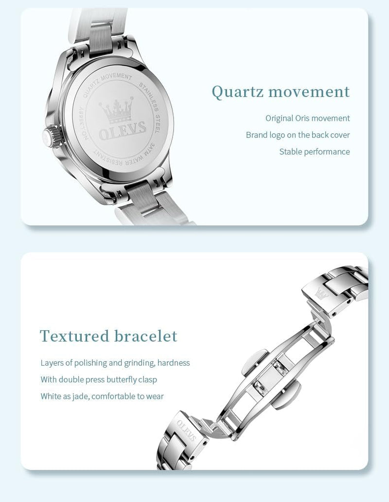 Watch Women Silver Stainless Steel Dress Analog Luminous Watch
