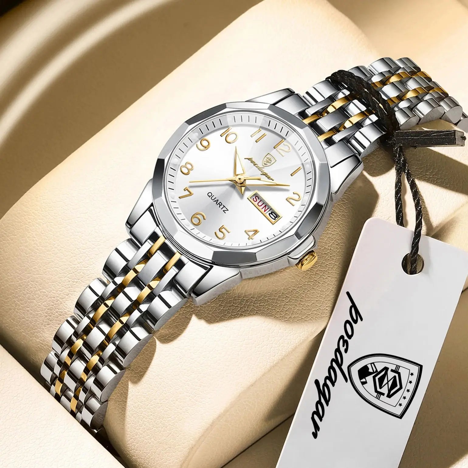 Elegant Ladies Watches Waterproof Luminous Date Week Watch for Woman High Quality Stainless Steel Quartz Women'S Watch