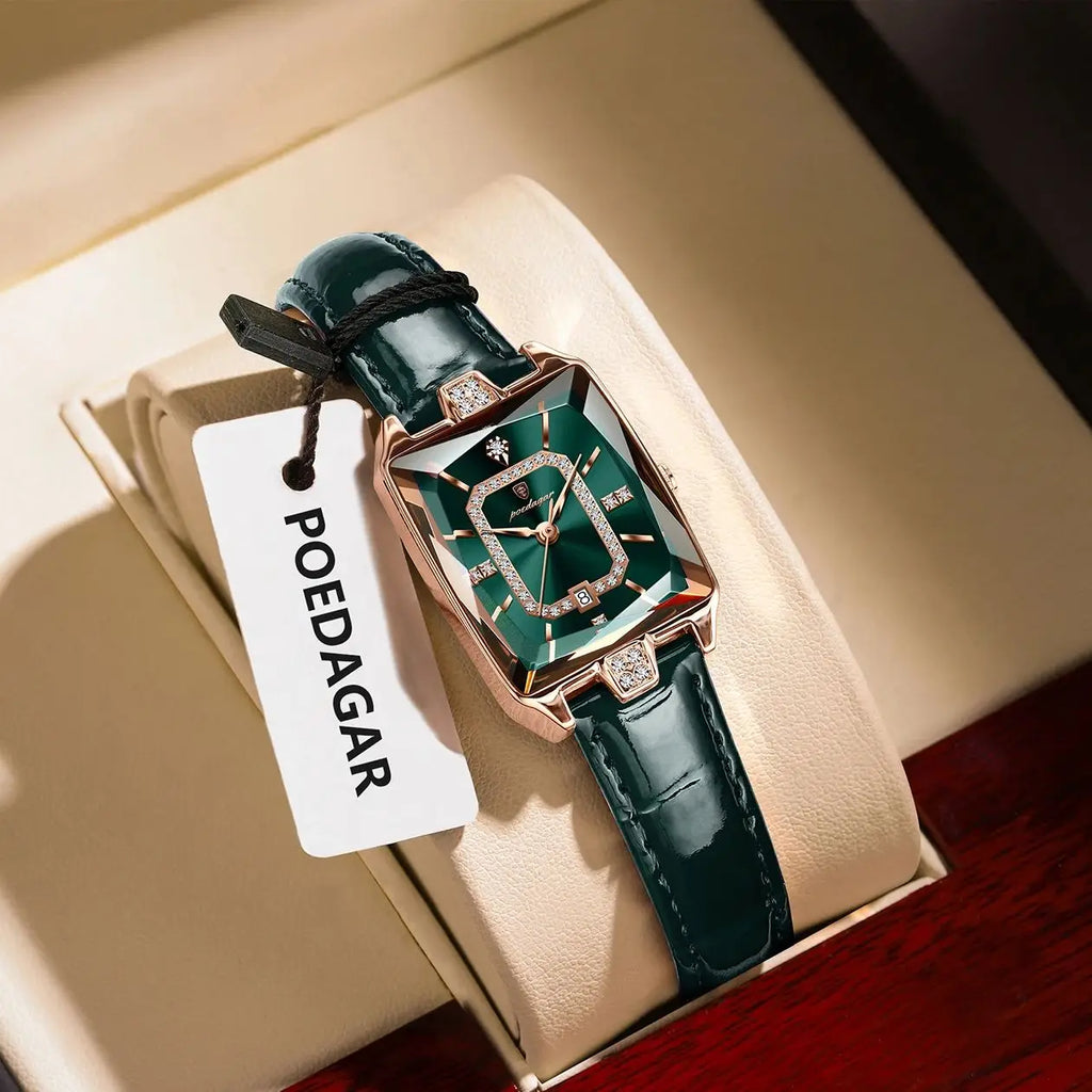 Rectangle Luxury Women'S Watches Waterproof Date Leather Woman Watch Elegant Fashion Quartz Women Wristwatch Reloj Gift