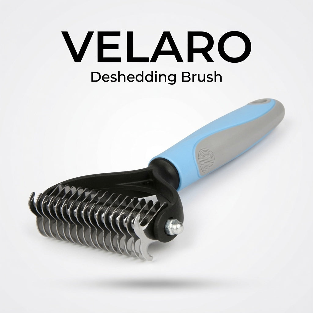 Grooming Brush for Pet Dog Cat Deshedding Tool Rake Comb Fur Remover Reduce 2-Side Dematting Tool for Dogs Cats Pets Grooming Brush Double Sided Shedding and Dematting Undercoat Rake Hair Removal Comb