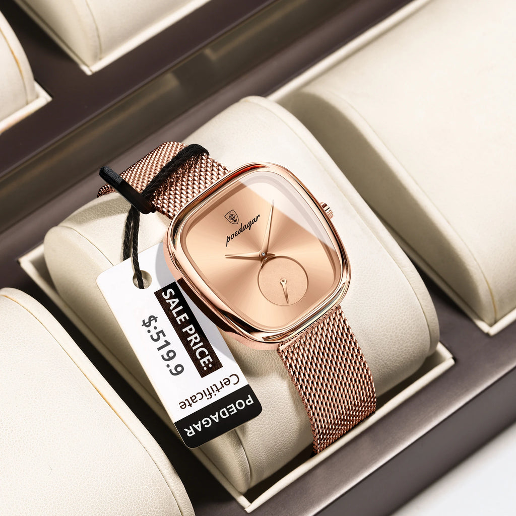 Luxury Fashion Elegant Ladies Watch Waterproof Watch for Woman Mesh Stainless Steel Quartz Women'S Watches Female Reloj