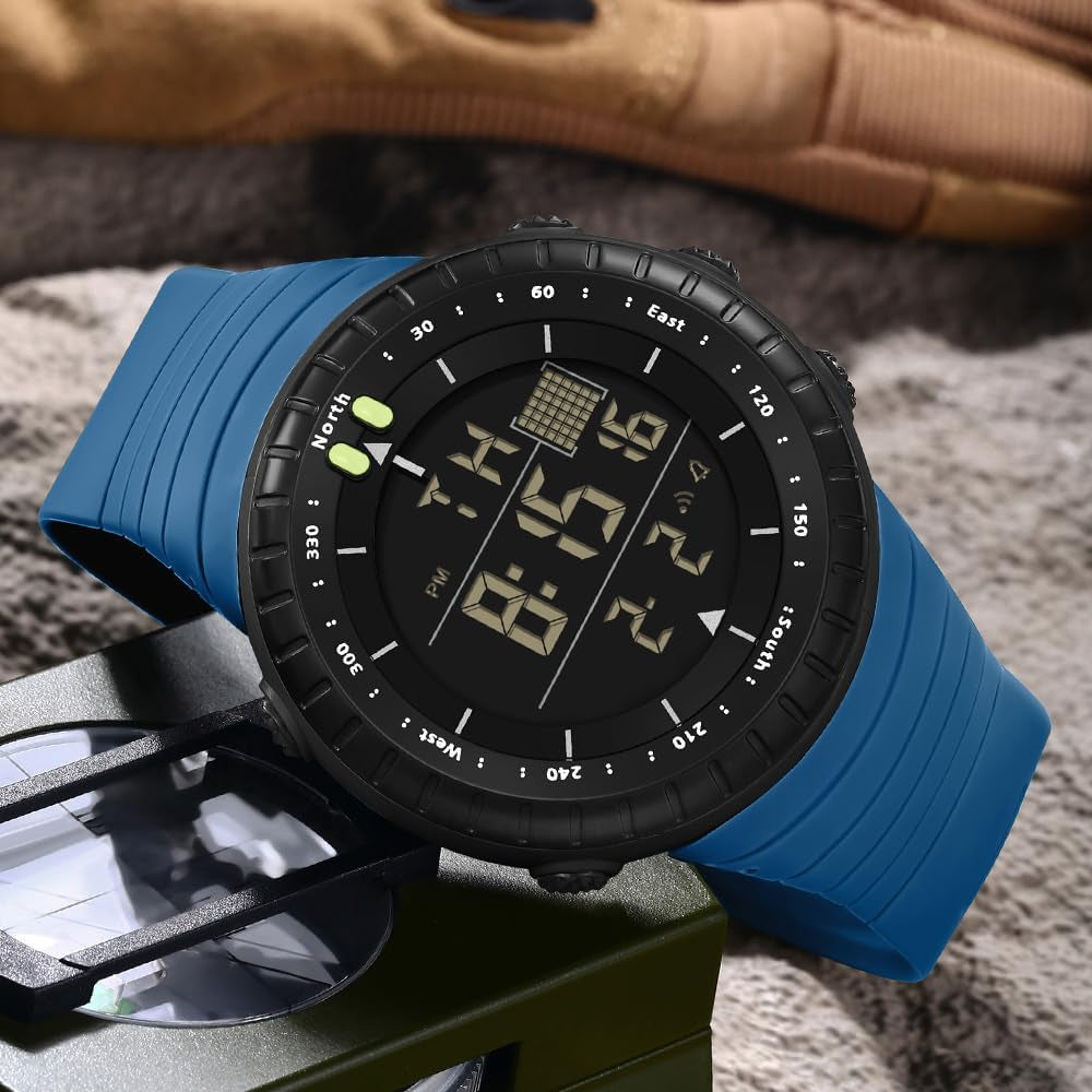 Men Sport Watch Countdown Stopwatch Watch Mens Wrist Watch Waterproof LED Electronic Digital Male Watch 12/24 Hour Multifunctional Watch