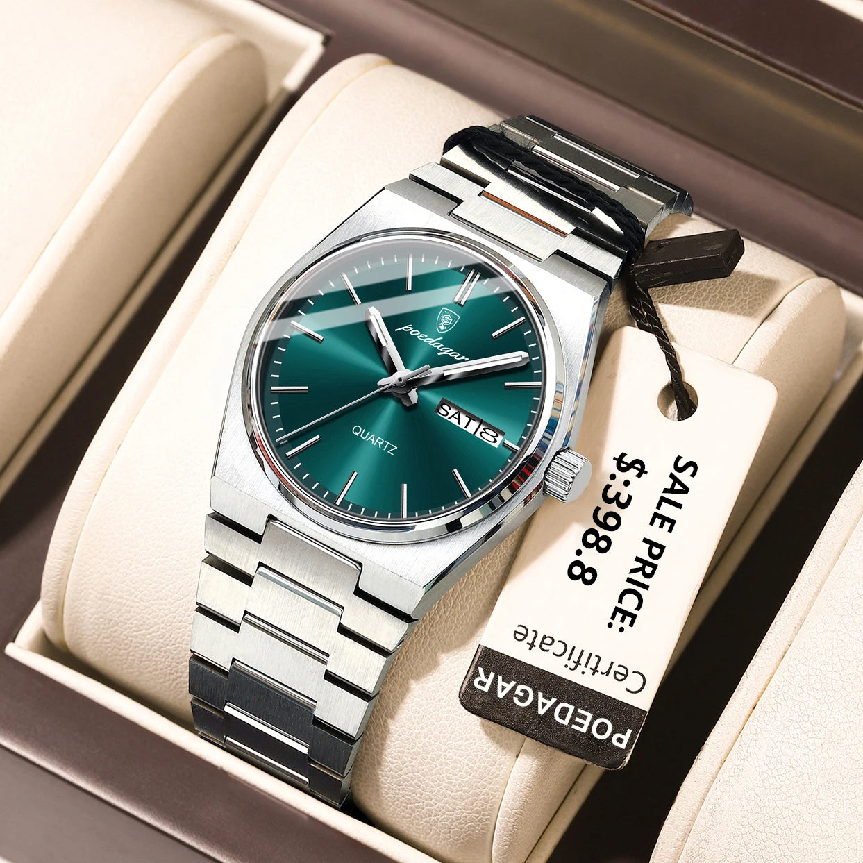 Top Luxury Woman Quartz Watch Waterproof Luminous Date Week Ladies Watch Stainless Steel Casual Elegant Women’S Watches