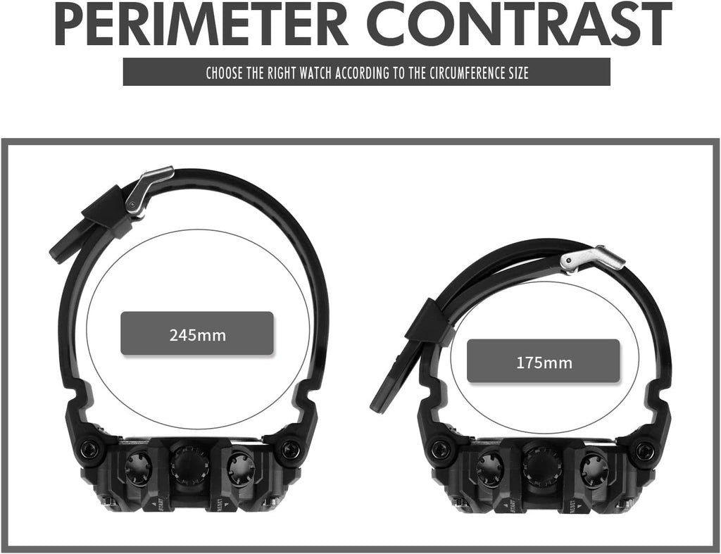 Men Sport Watch Countdown Stopwatch Watch Mens Wrist Watch Waterproof LED Electronic Digital Male Watch 12/24 Hour Multifunctional Watch